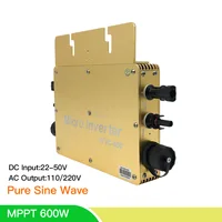 Micro Solar 600W Inverter Pure Sine Wave MPPT On Grid Tie Inverter  Single Three Phase Connection for 2*300W Solar Panel