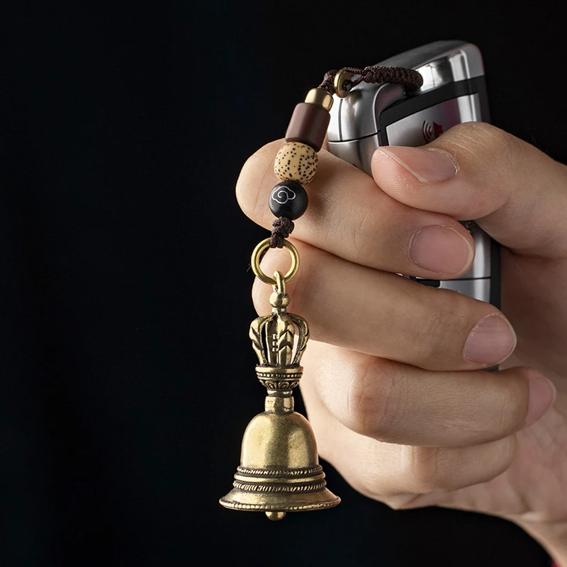 Латунная тибетская буддистская Ваджра брелок с колокольчиком Подвески
