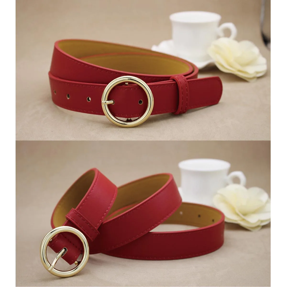 6 цветов Модные Золотые круглые ремни с пряжкой женские кожаные для женщин одежда