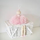 Подвесное украшение для девочек, балерина, деревянные бусины, игрушка для настенной полки, украшение для детской комнаты, реквизит для фотографии