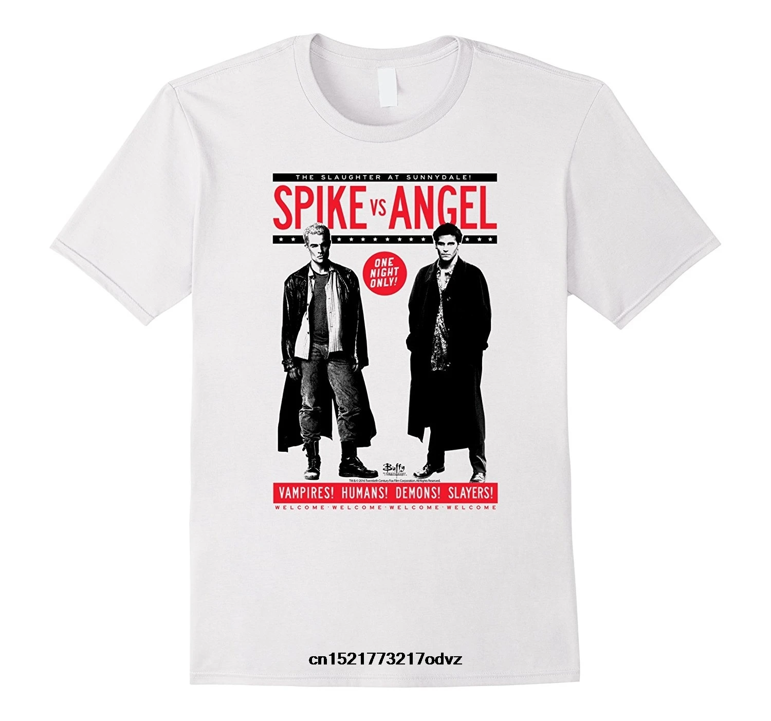 Футболка мужская забавная крутая тенниска Баффи с рассекающим вампира шипом