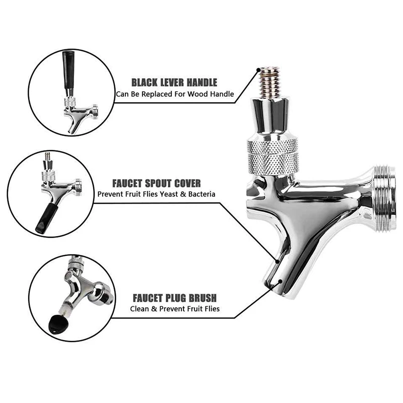 Кран для пива кран домашнего пивоварения хромированный полированный