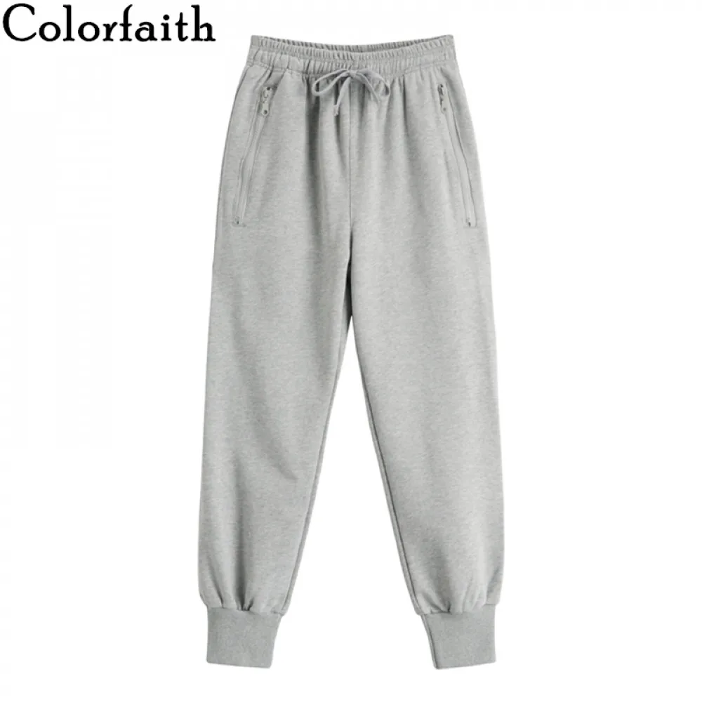 Colorfaith 2021 на весну и зиму для женщин брюки высокое с эластичной резинкой талии