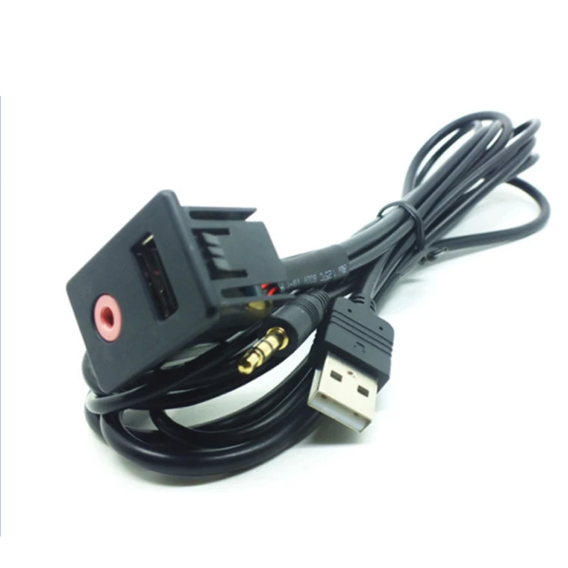 Автомобильный USB AUX разъем для наушников со штекером монтажный адаптер с
