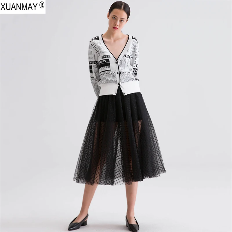 Осень женская вязаный свитер Кардиган Повседневная кофта с рисунком в виде буквы