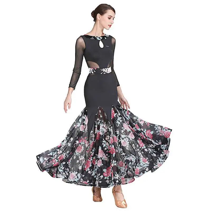 

Fishtail Maxi Ballroom Dress with Cutouts 226-682
