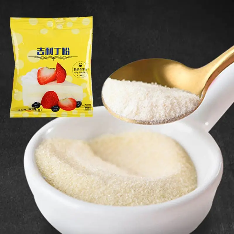 

Silver Leaf Sheet Unflavored Gelatin Powder for Cooking Baking Ingredients Bar