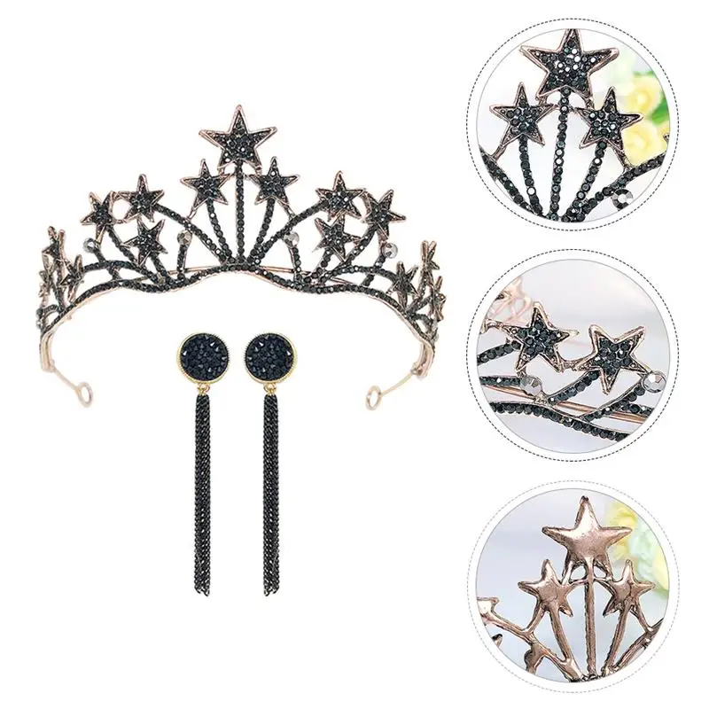 

1 Set Delicate Exquisite Shiny Wedding Crown Bridal Headdresses for Female Ladies