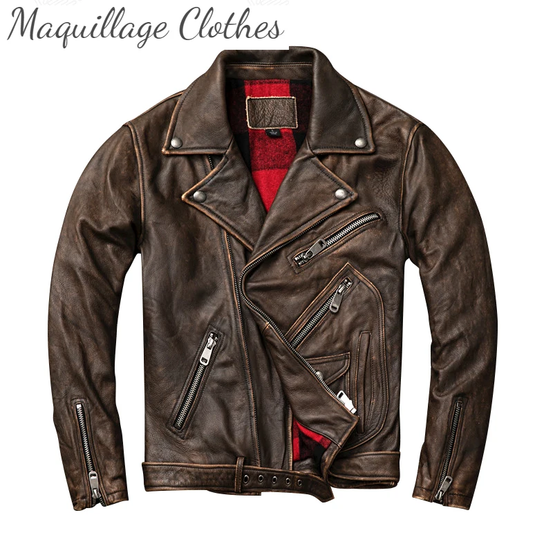 

Мужские Винтажные мотоциклетные куртки, жакеты из натуральной воловьей кожи, пальто для мужчин, 2021
