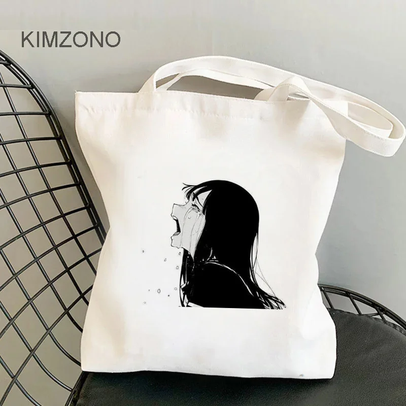 

Tearful Girl shopping bag tote bolsa shopper recycle bag reusable bag boodschappentas net string ecobag sac toile