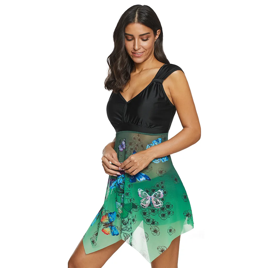 Женский лоскутный купальник винтажный купальный костюм большого размера с