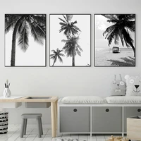 plant leaves canvas art painting landscape poster black and white palm tree prints modern minimalist pictures home decoration