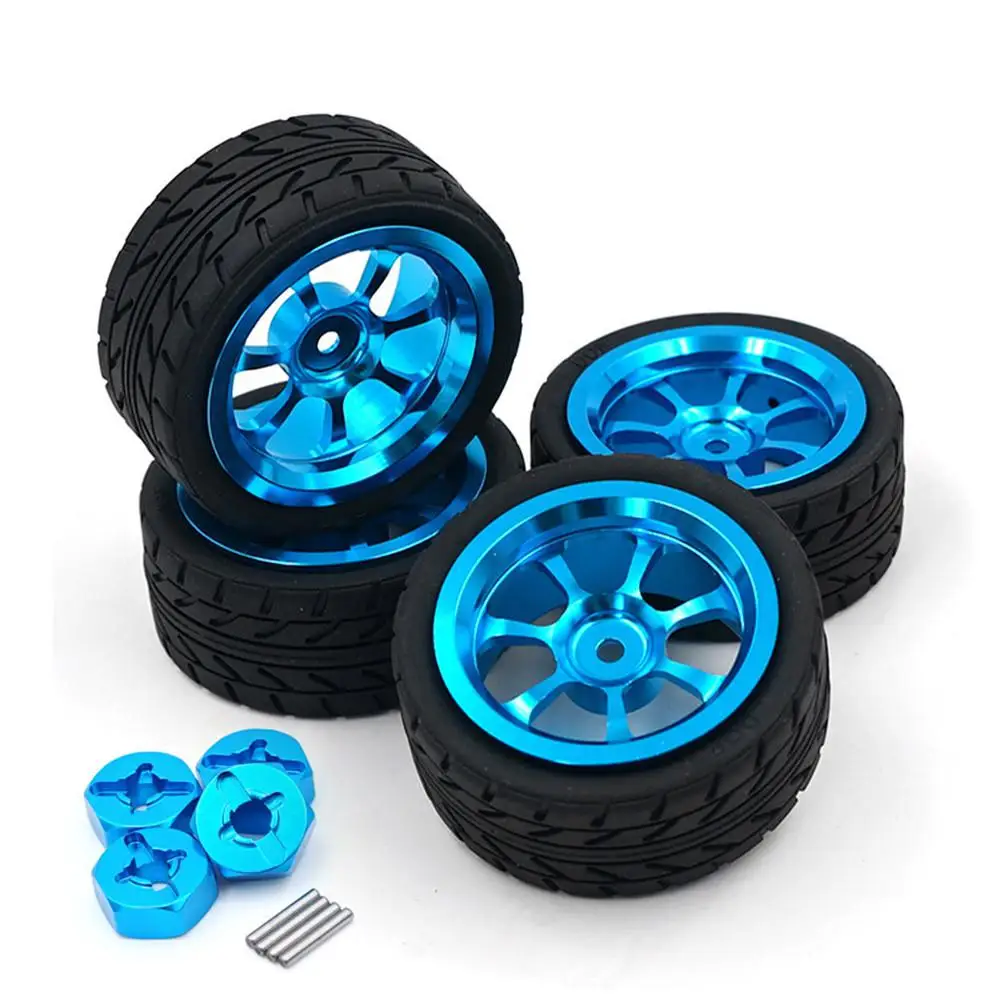 

4PCS Rim and Tires with 7mm To 12mm Adapter for 1/18 WLtoys A959-B A949 A959 A969 A979 K929 RC Car Parts Aluminium Alloy Wheels
