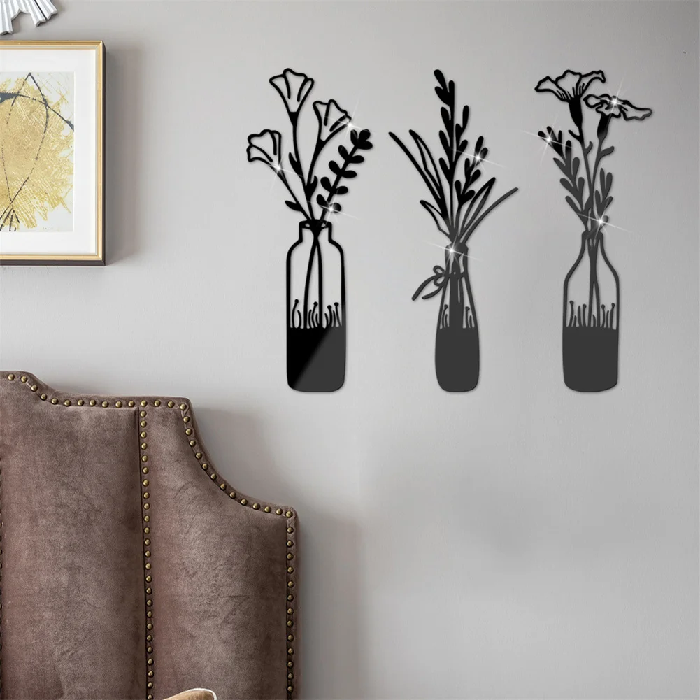 

3D Diy Acrylic Mirror Stickers For Room Decoration Flower Wall Decals Sticker Living Room Bedroom Wall Decor Home Sticker