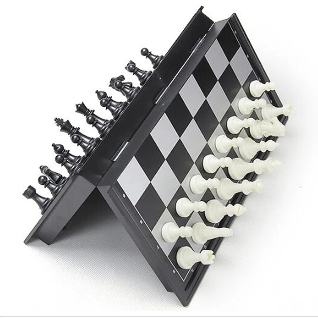 

Professional Tournament Chess Set - Plastic Folding Board With 32 Chess Pieces for Family