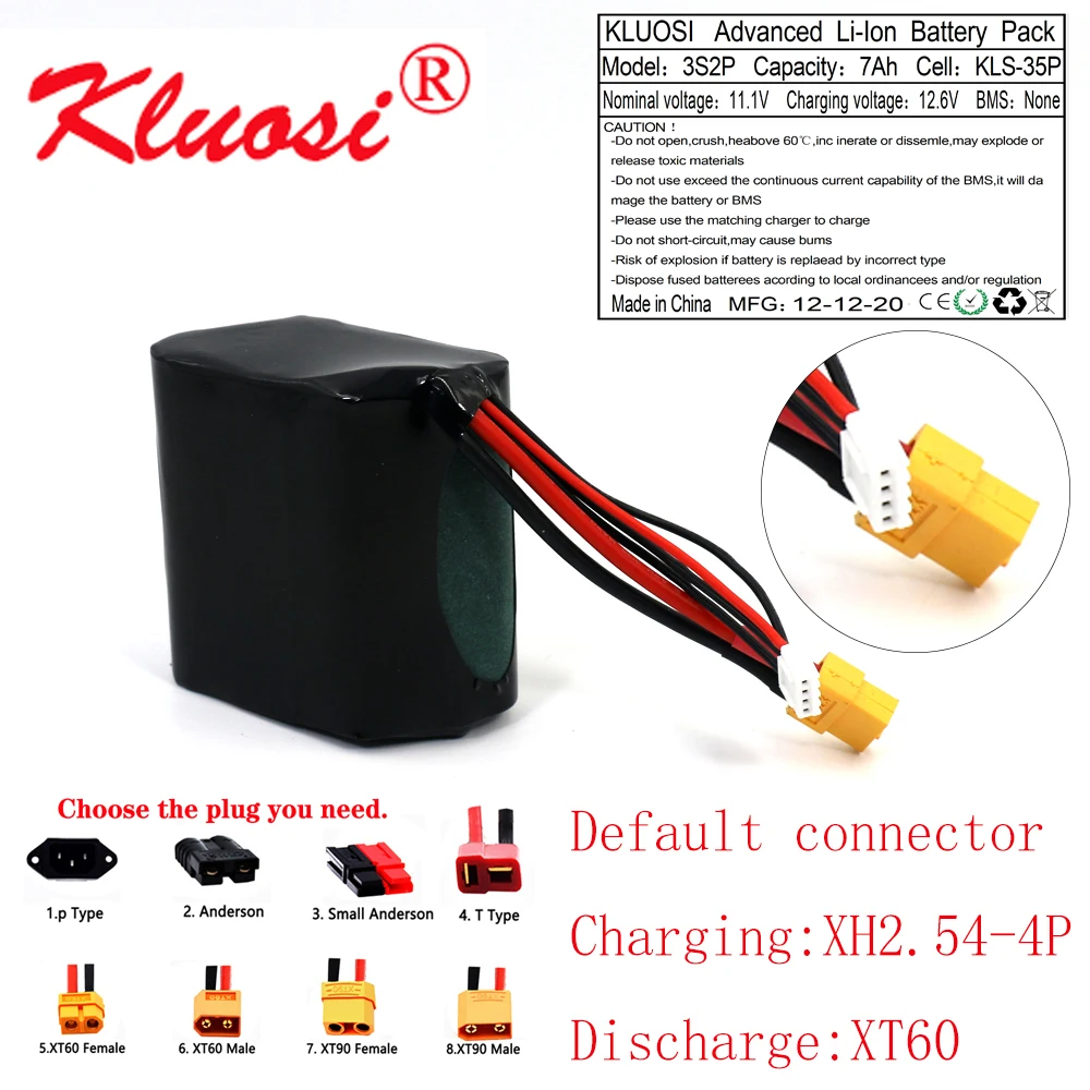 KLUOSI 12V 7Ah 3S2P 12 6 V Высокая Ёмкость Бла (беспилотный летательный аппарат