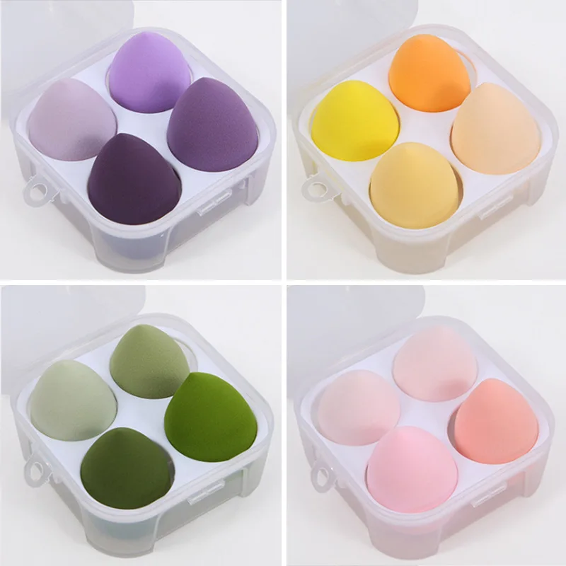 

4pcs/set Beauty Egg Set Gourd Water Drop Puff Makeup Puff Set Colorful Cushion Cosmestic Sponge Egg Tool Wet and Dry Use