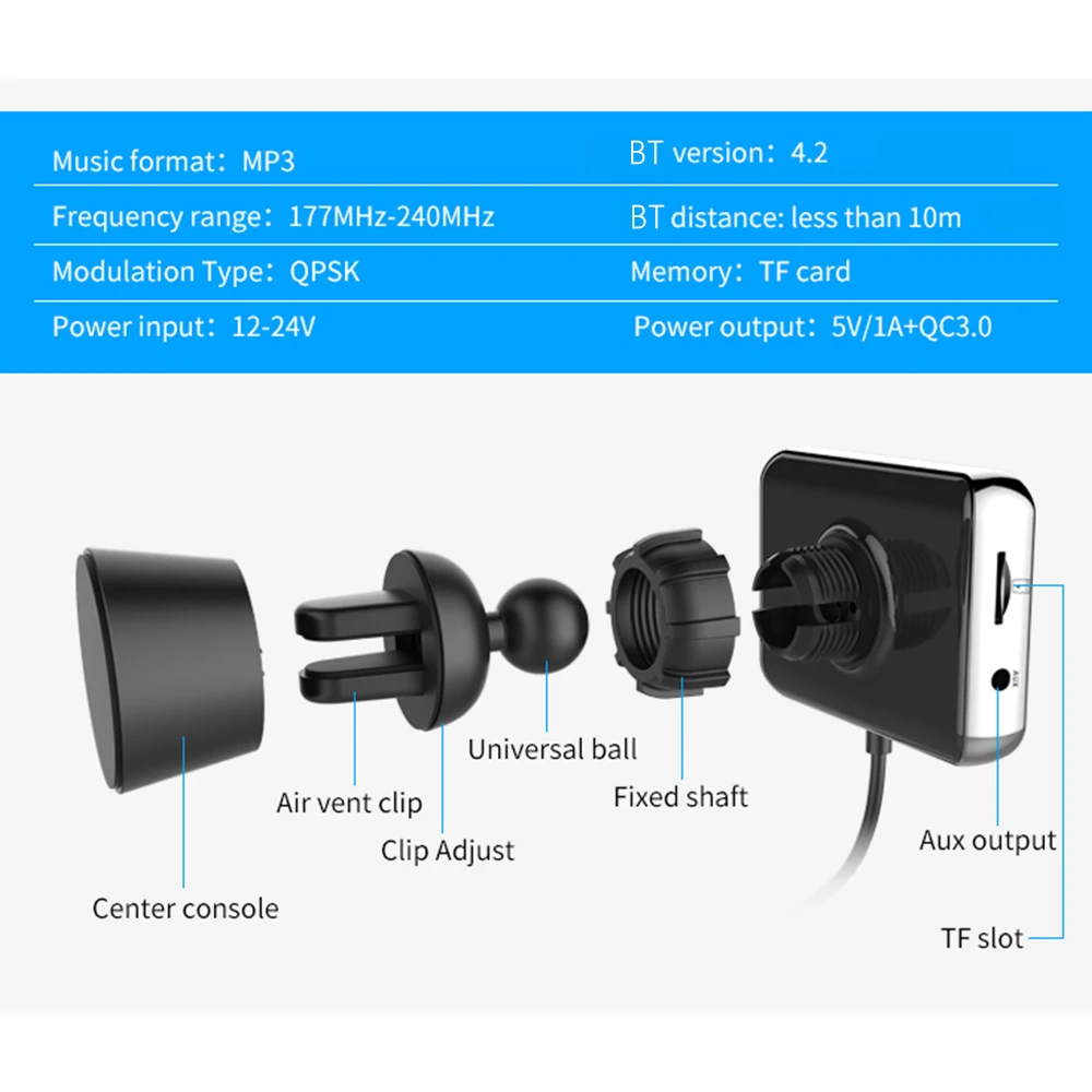 DAB002 DAB цифровой радио ресивер FM-тюнер радио автомобиля Bluetooth 4,2 передатчик адаптер зарядного устройства FM DAV приемник FM/am тюнер цифрового вещания