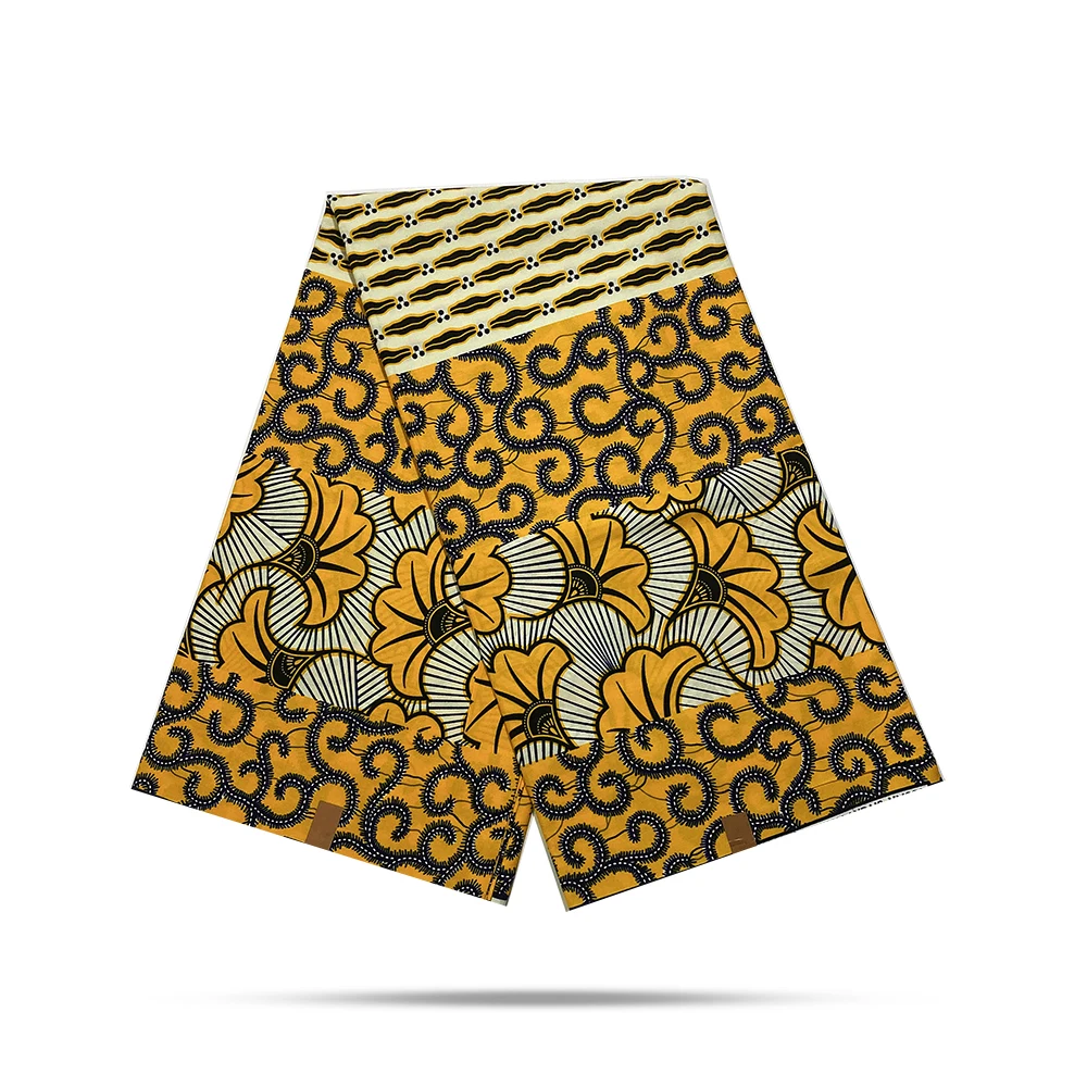 

African real wax fabric Ankara wax high quality 100% cotton fabric Ghana style for party dresses 6yards