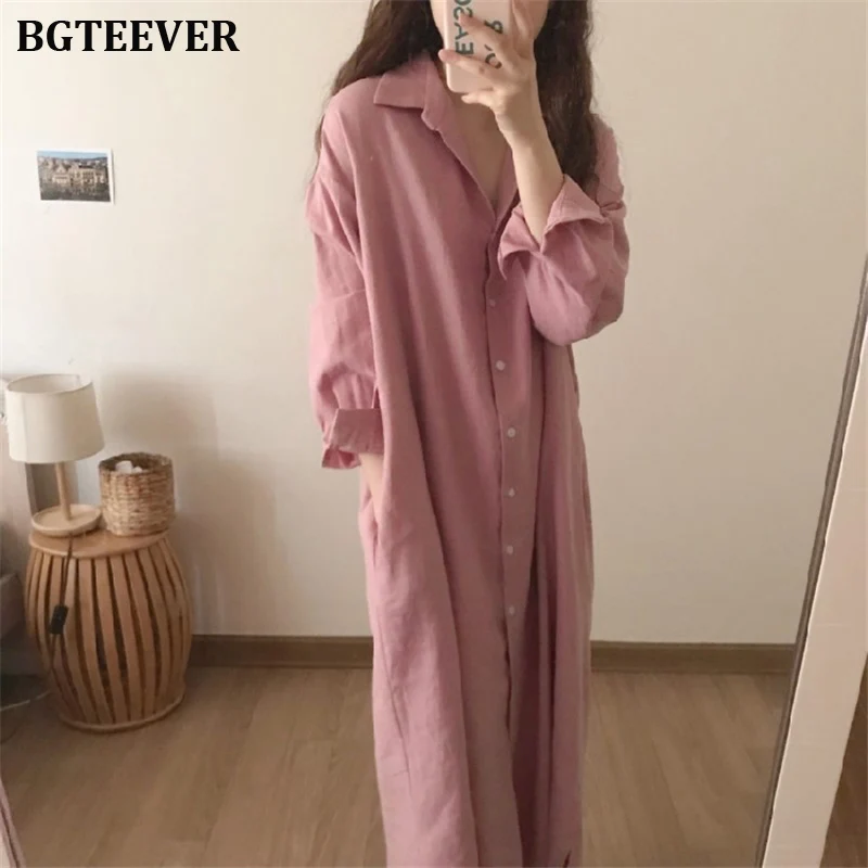 BGTEEVER-повседневное женское платье-рубашка осень 2019 элегантное платье с V-образным