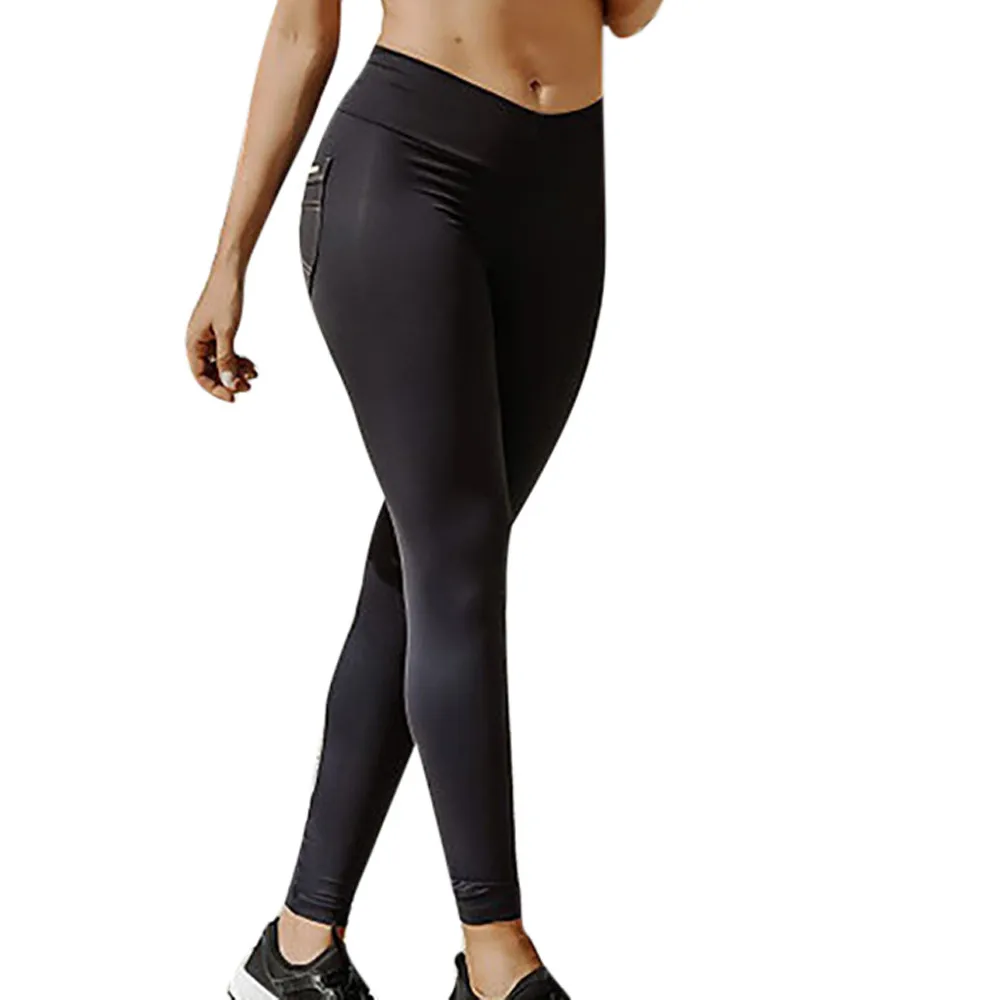 Женские однотонные леггинсы для занятий спортом йогой фитнесом средней талией