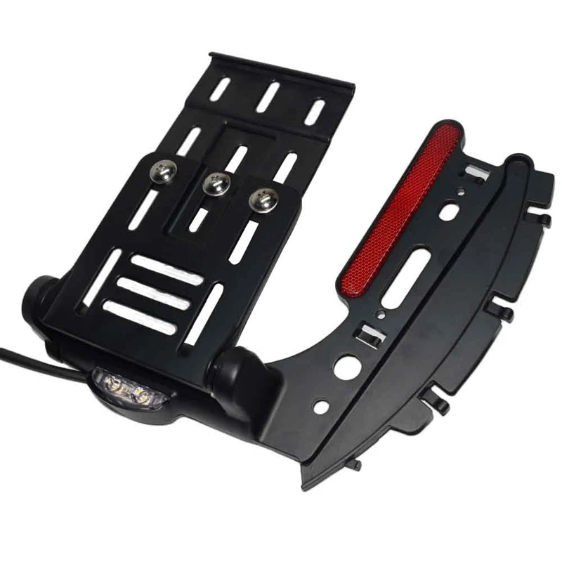 Черный складной светильник для мотоцикла с боковым креплением номерного знака
