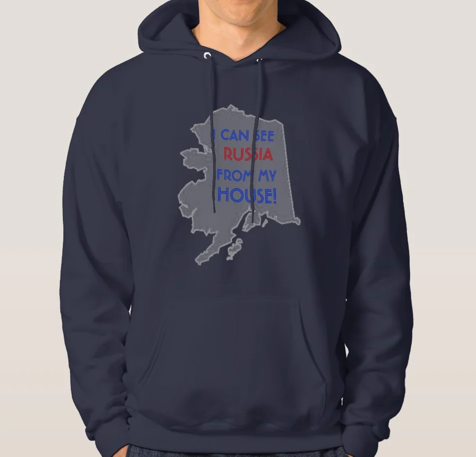 Я вижу Россию из своего дома. Забавная Аляска карта унисекс Толстовка | Мужская