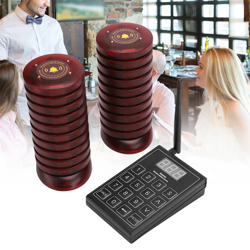 10/20Pcs Restaurant Waiter Pagers Wireless Calling Paging System Guest Paging Queuing System Receiver for Cafe Fast Food
