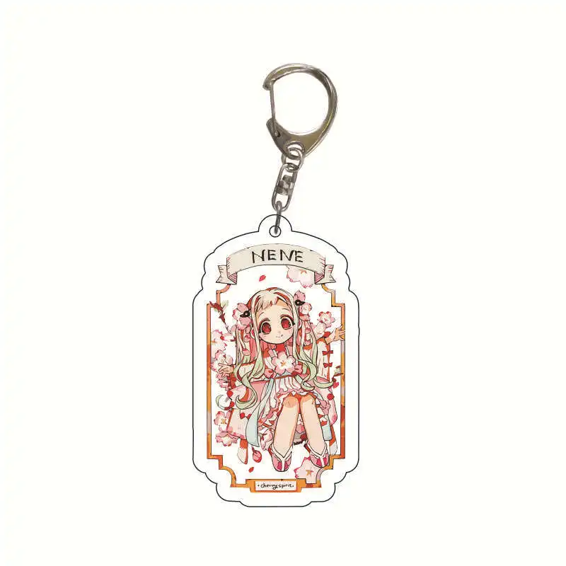 

Kawaii Toilet-bound Hanako-Kun Keychain Romantic Card Design Japan Anime Acrylic Pendant Key Ring Jibaku Shounen Key Holder