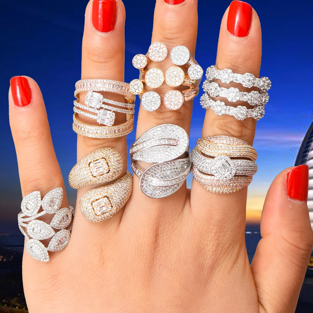 Женское Сверкающее кольцо missvikki роскошные свадебные с кубическим Цирконом