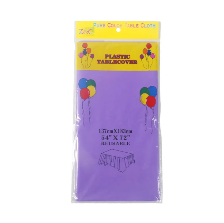 Purple 108*188 см одноцветная синяя ярко-розовая Золотая Серебряная Свадебная декоративная пластиковая скатерть на стол, скатерть для вечеринки в честь Дня рождения, Детские карты - Цвет: Purple