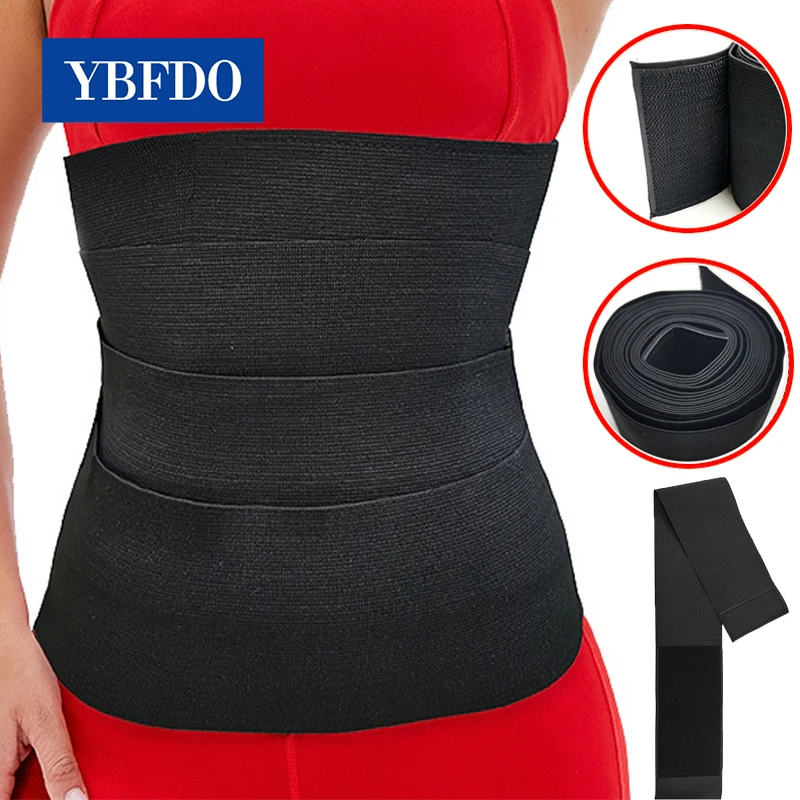 

YBFDO New Women Sport Fitness Waist Trainer Abdomen Elastic Corset BeltTummy Wrap Sweat Body Shaper Weight Loss Compression Belt