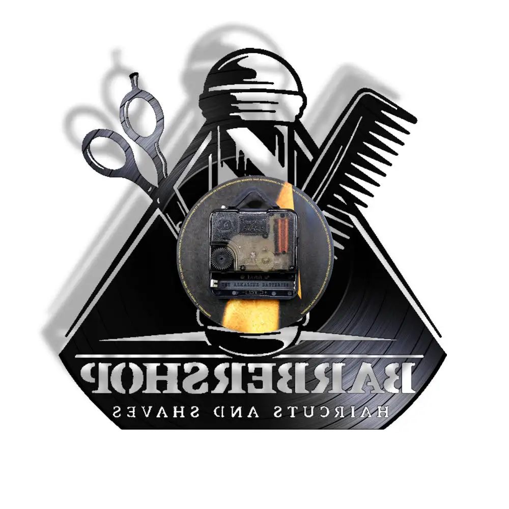 Парикмахерская Ретро виниловые LP запись настенные часы подарок для парикмахера