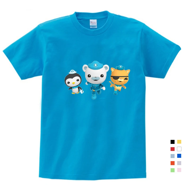 

Kids Boys Summer Submarine Seabed Cartoon Printing T Shirt 3T-9T Girls Summer Clothes Short Blue Cotton T-shirts Baby 3-15 Years