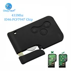 OkeyTech 3 кнопки 433 МГц ID46 PCF7947 чип с аварийной вставкой Blade Smart Remote Key для карты Renault Megane Scenic 2003-2008