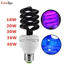 Ультрафиолетовая УФ-лампа 18 Вт, 20 Вт, 26 Вт, 36 Вт, 40 Вт, черная, голубая лампа BLB, флуоресцентная лампа для обнаружения E27, 220 В, фиолетовая декоративная лампа для приманки