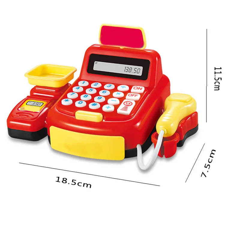 

Pretend Play Kids Pretend Toys Simulation Cash Register Shopping Cashier Role Play Game Set Electric Sound Light Christmas Gift