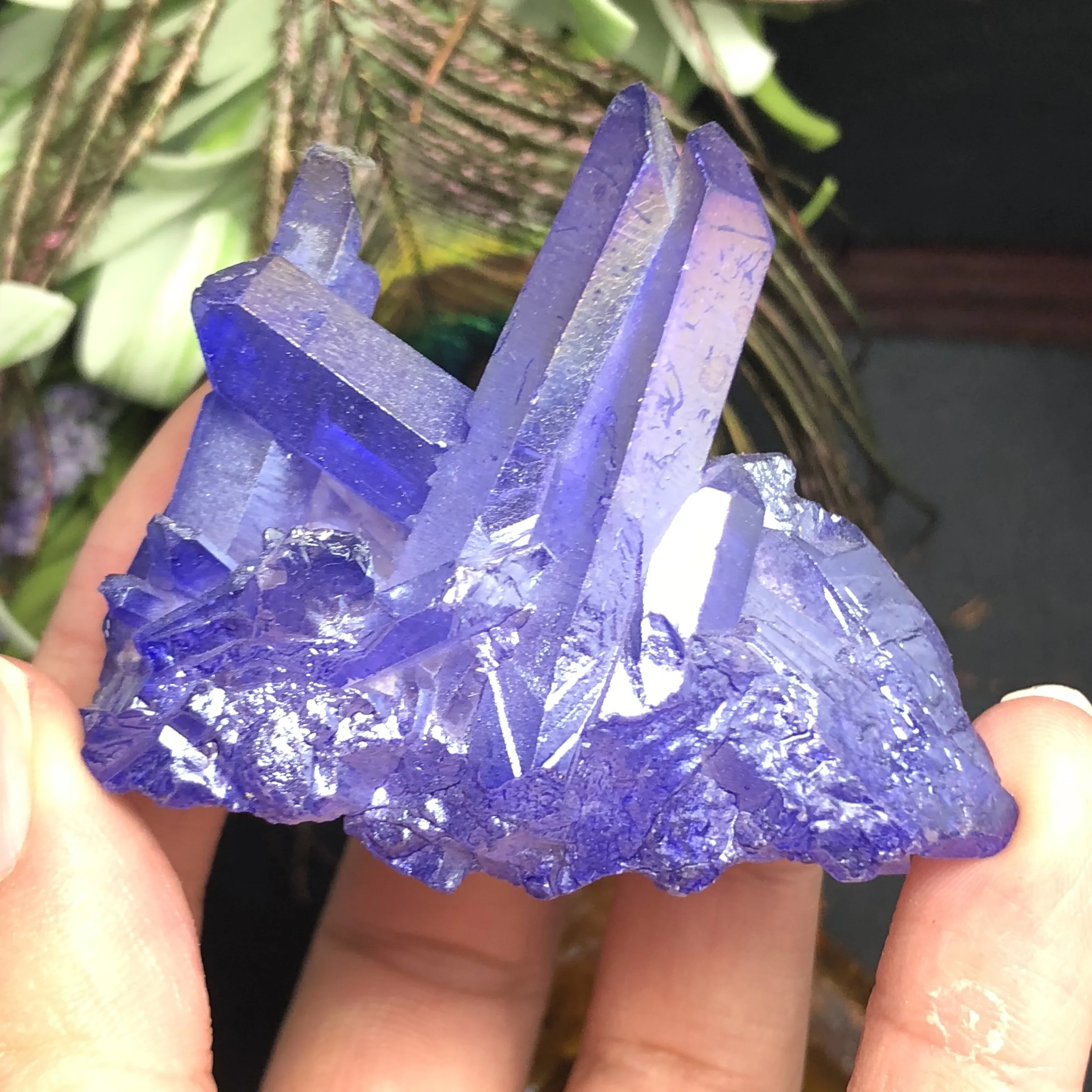 2 шт. красивый аура Кристалл кластер Ангел Аура титановый Кварцевый Потрясающие