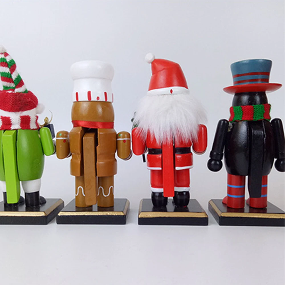 4 шт Щелкунчик Кукла рождественские мультфильмы красочные украшения для дома