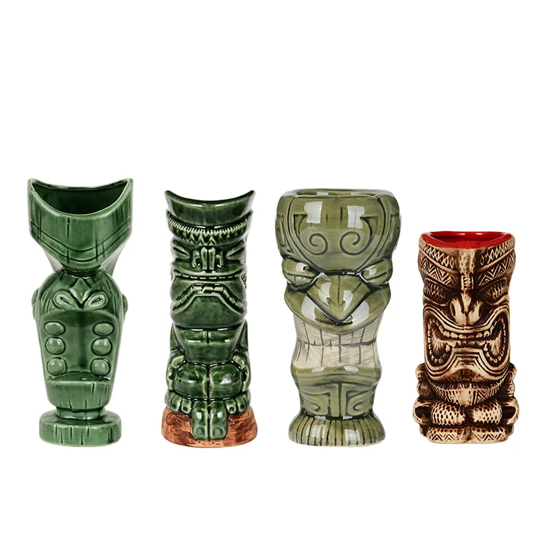 

Hawaii Cocktail Glass TIKI MUG Creative Art Ceramic Mug Tiki Cup Bar Wine Glass