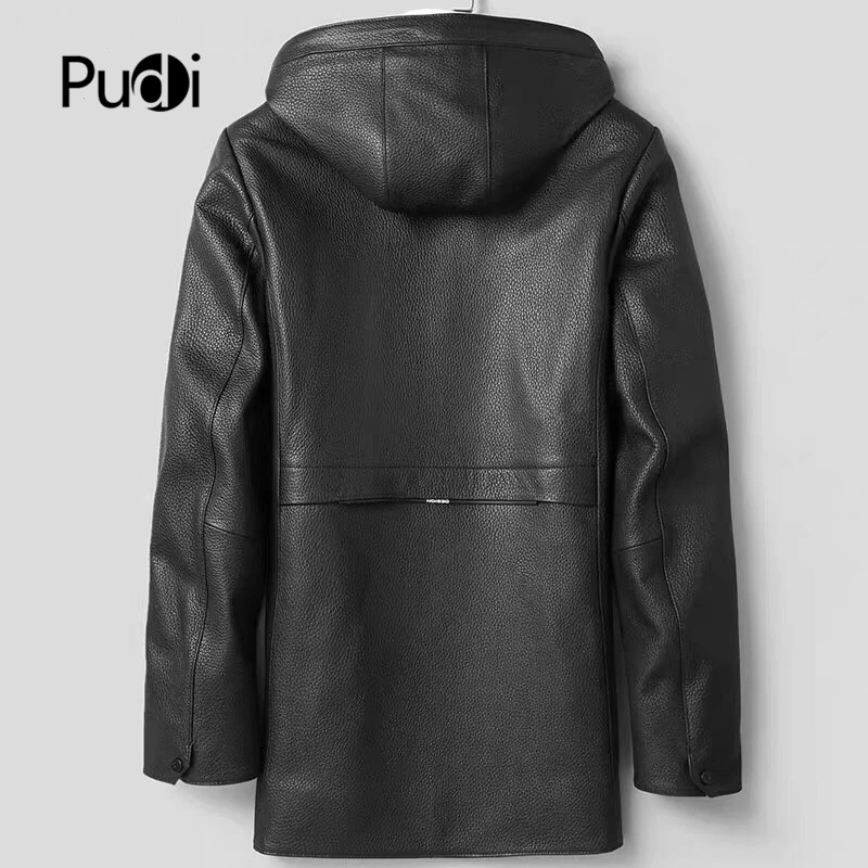 Pudi MT931 новые модные мужские куртки и пальто короткие с капюшоном из настоящей овечьей шерсти жакеты из овечьей кожи Верхняя одежда из натуральной кожи