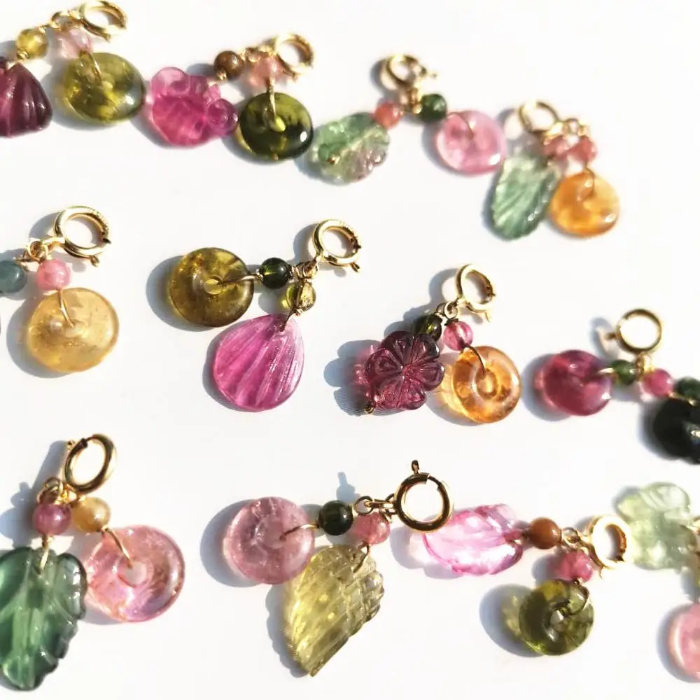 Натуральный Радужный Турмалин разной формы для ювелирных изделий дизайнерский