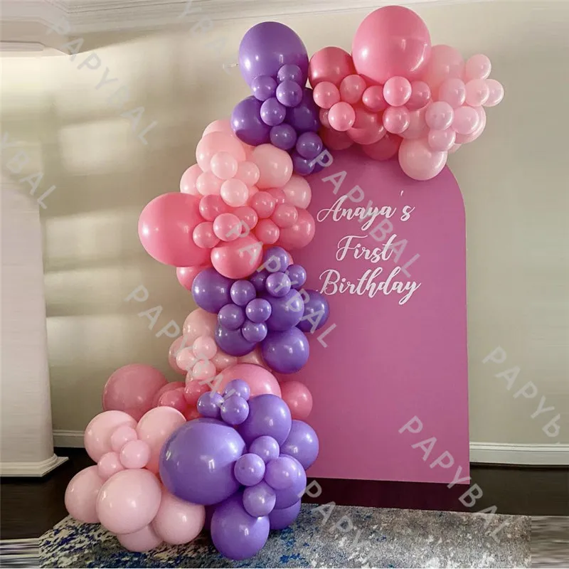 

123Pcs Rose Pink Latex Balloon Arch Garland Kit Romantic Purple Wedding Balloons Set Birthday Baby Shower Decoration Globos