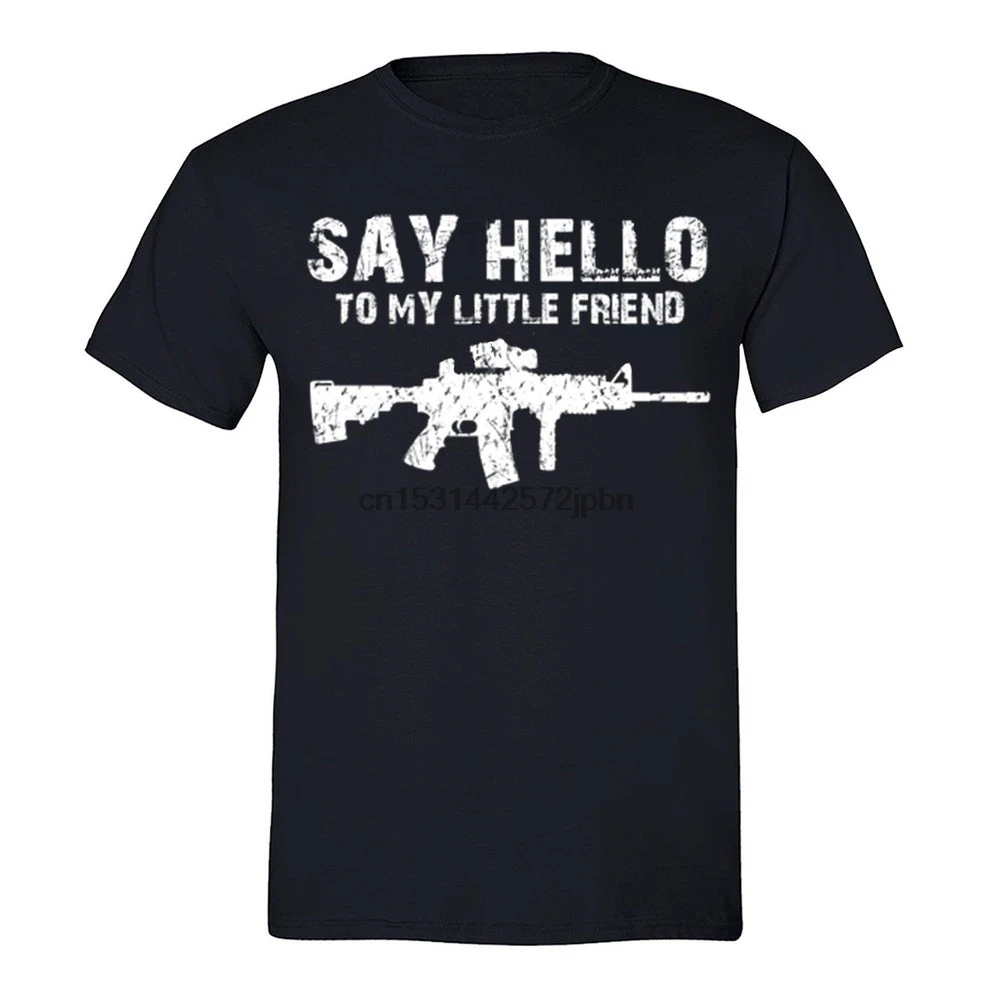 Одежда XtraFly Мужская футболка с надписью Hello To My Friend воротником-стойкой АК 47 MR AR 15