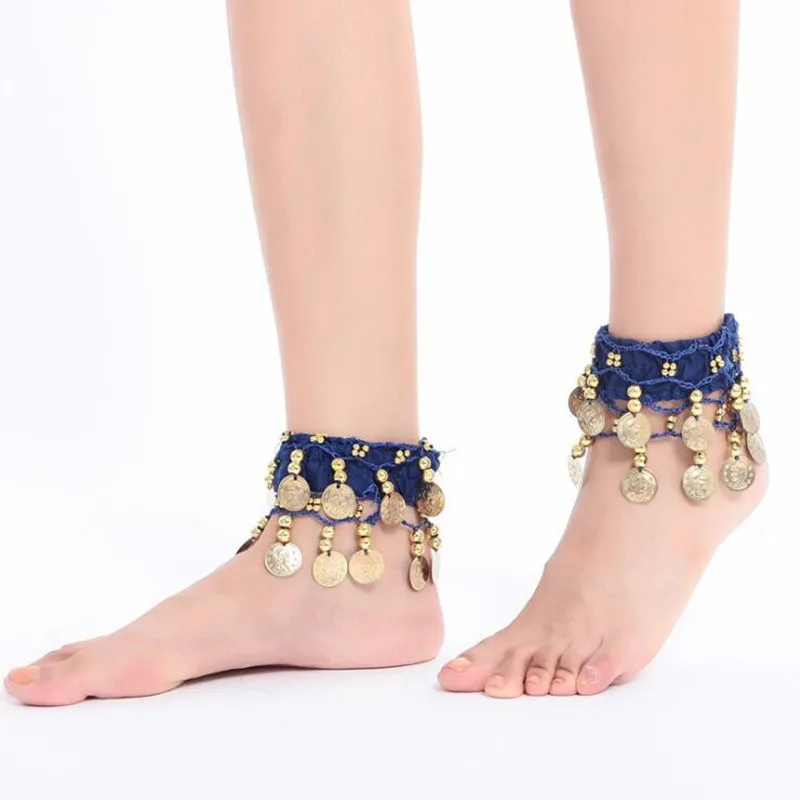 

10pcs Women Girls Belly Dancing Coins Foot Chain Dance Bell Costume Party Dancewear Halloween Christmas Decorative Props