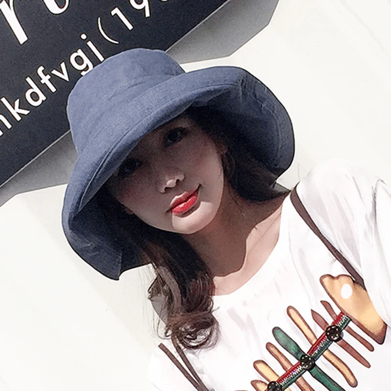 ZJBECHAHMU Новая повседневная винтажная однотонная шляпа от солнца из полиэстера для