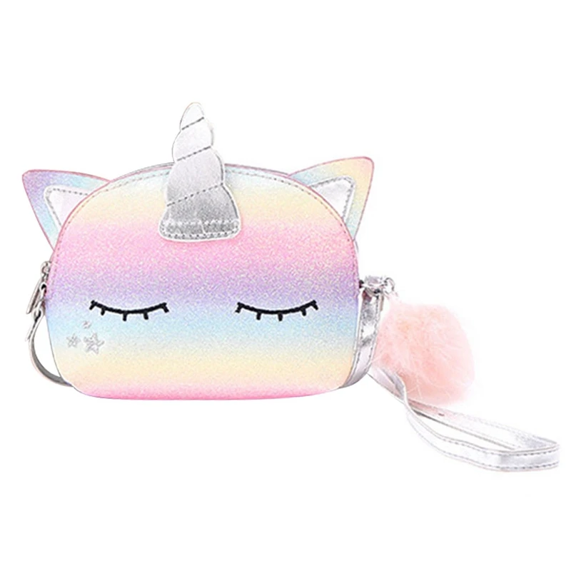 

Rainbow Sequin Shoulder Bag Unicorn Crossbody Bags for Women Girls Fashion Handbag Phone Purse Mini Casual Totes Sac A Main New
