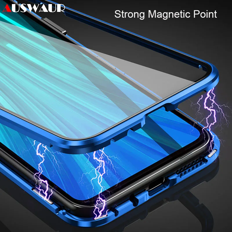 Double Tempered Glass Magnetic Phone Case for Xiaomi 6X 8 9 SE 9T A2 A3 Redmi Note 7 10 8A K20 CC9 Pro |