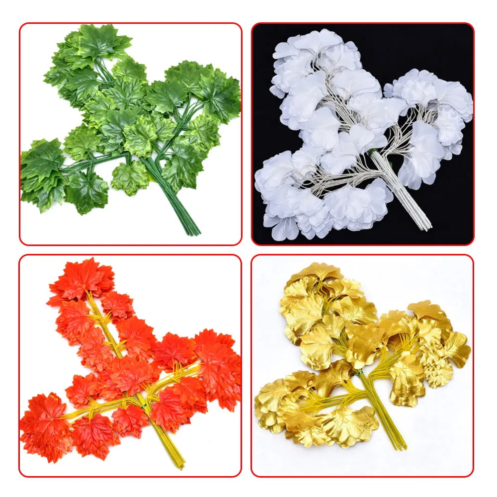 

12Pcs/Lot Simulation Plant Artificial Ficus Leaves Plastic Tree Branch Real Touch Fake Flower Party Supplies Wedding Decoration