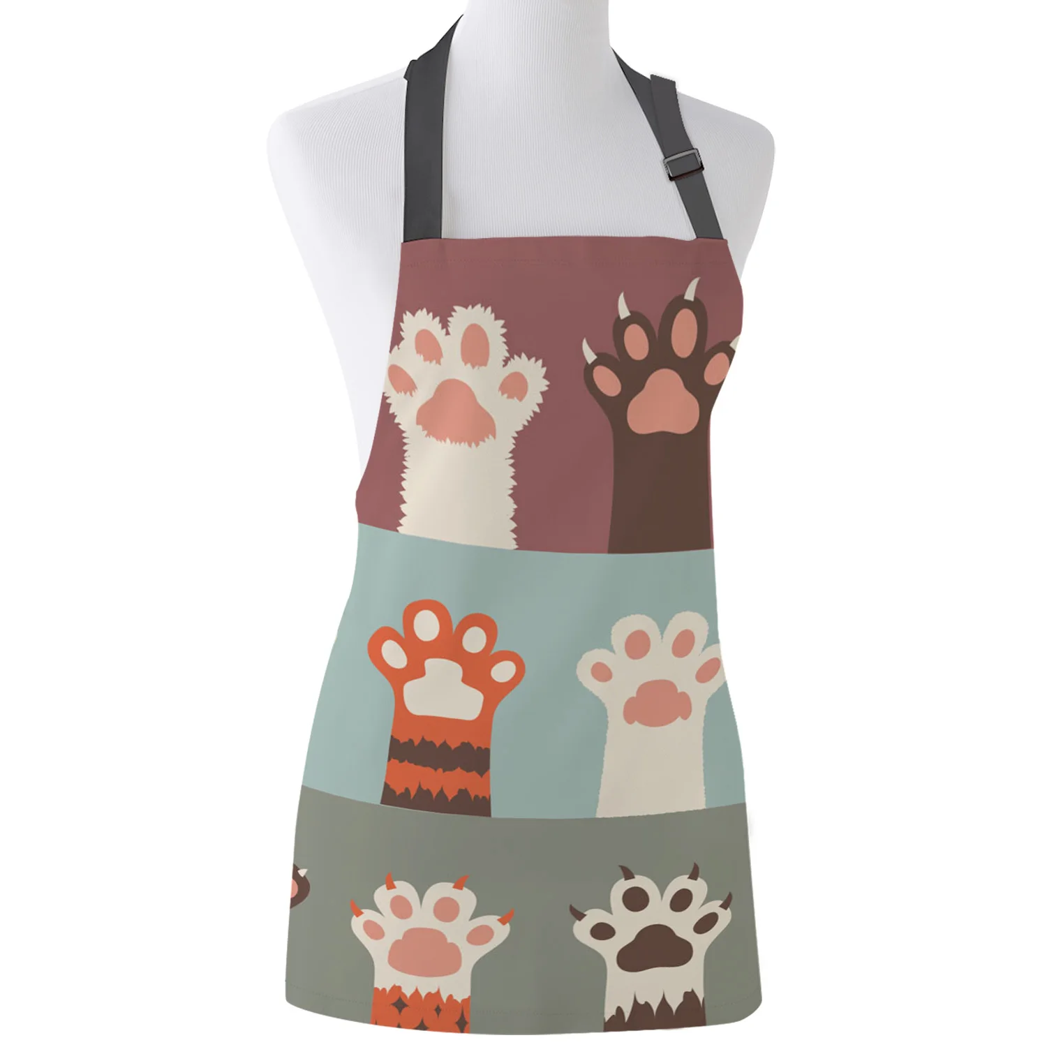 

Cat Paw Animal Cartoon Apron Adult Kids Bibs Home Cooking Baking Restaurant Kichen Aprons for Woman Cleaning Apron